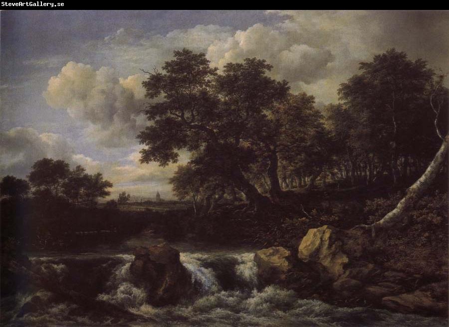 Jacob van Ruisdael Waterfall near oan Oak wood